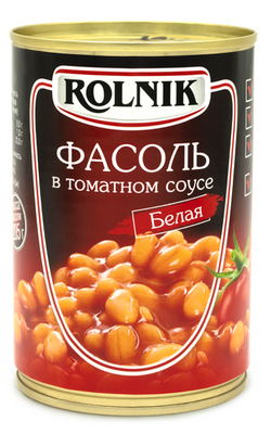 Фасоль в томатном соусе белая, Rolnik, 410 г