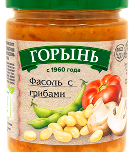 Фасоль с грибами в томатном соусе, Горынь, 430 г- оптовая продажа